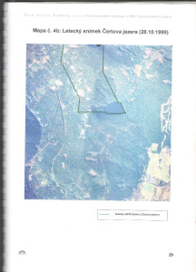 Letecký snímek Čertova jezera 1999